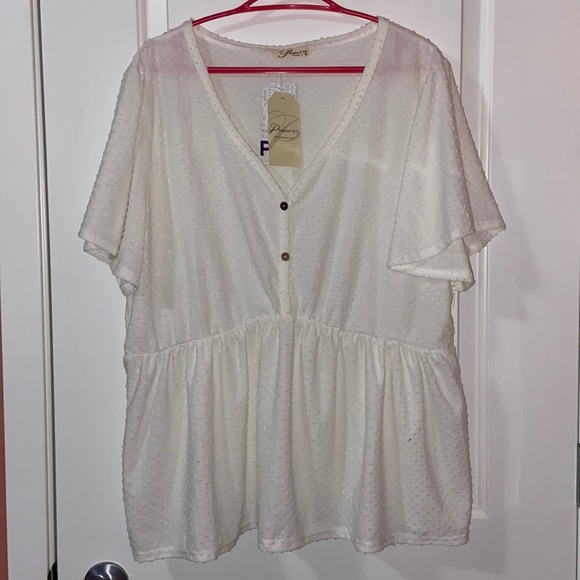 2 /$15 White flowy shirt - Picture 1 of 2